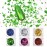 MEILINDS Nail Art Foil Flakes Glitter Holographic Nail Flake Sequins Broken Glass Effect Shining Gold Nail Foil Glitters Powder Nail Art Decoration 6 Colors/Set