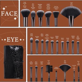 Real Perfection Makeup Brushes 24pcs Makeup Brush Set Premium Synthetic Powder Foundation Contour Blush Concealer Eye Shadow Blending Liner Make Up Brush Kit with Case Real Perfection Makeup Brushes 24pcs Makeup Brush Set Premium Synthetic Powder Foundation Contour Blush Concealer Eye Shadow Blending Liner Make Up Brush Kit with Case