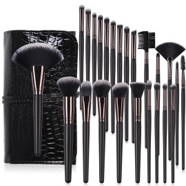 Real Perfection Makeup Brushes 24pcs Makeup Brush Set Premium Synthetic Powder Foundation Contour Blush Concealer Eye Shadow Blending Liner Make Up Brush Kit with Case Real Perfection Makeup Brushes 24pcs Makeup Brush Set Premium Synthetic Powder Foundation Contour Blush Concealer Eye Shadow Blending Liner Make Up Brush Kit with Case