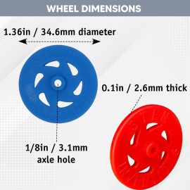 Toy Wheels - Bulk Pack of 100 - Small Plastic Wheels for Toy Cars, STEM Projects, Crafts, Mini Vehicles