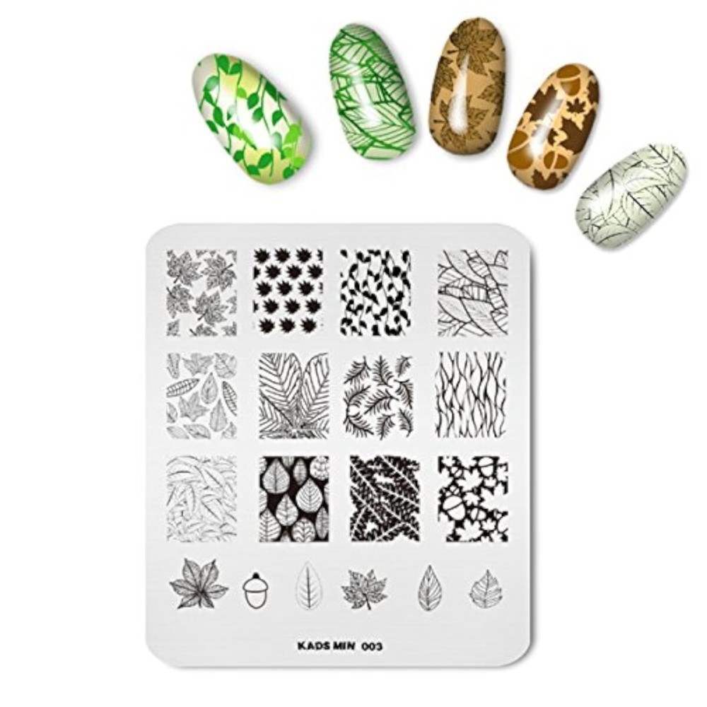KADS Nail Art Stamping Plate Plant Leaf Shape Pattern Stamp Template Image Plates for Nail Salon Designs KADS Nail Art Stamping Plate Plant Leaf Shape Pattern Stamp Template Image Plates for Nail Salon Designs