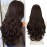 SARLA Clip in U Part Hair Extensions Dark Brown Synthetic Long Wavy Curly Thick Full Head Hairpiece for Women 24 Inch