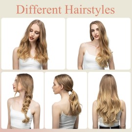 SARLA Clip in U Part Hair Extensions Dark Brown Synthetic Long Wavy Curly Thick Full Head Hairpiece for Women 24 Inch SARLA Clip in U Part Hair Extensions Dark Brown Synthetic Long Wavy Curly Thick Full Head Hairpiece for Women 24 Inch