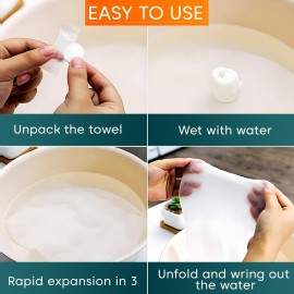 100Pcs Compressed Towel Tablets - Disposable Compressed Towels for Travel - Soft, Durable and Sterile Disposable Face Towel Pack for Home & Outdoor, Camping Towels to clean Face and Body