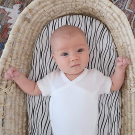 Bassinet Sheet Set 2 Pack 100% Jersey Cotton Black and White Abstract Stripes and Dots by Ely\'s & Co