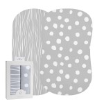 Bassinet Sheet Set 2 Pack 100% Jersey Cotton Grey and White Abstract Stripes and Dots by Ely\'s & Co.
