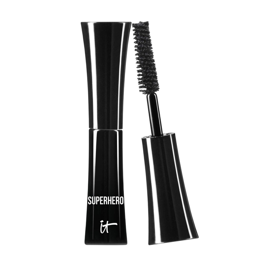 IT Cosmetics Superhero Mascara Travel - Volumizing and Lengthening Black Mascara, Buildable Lash Volume with Collagen, Biotin & Peptides, Lifting & Curling Formula, For Sensitive Eyes - 0.17 fl oz
