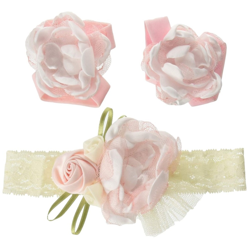 Lillian Rose Baby Headband and Barefoot Sandals, Pink