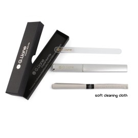 G.Liane Crystal Glass Nail File Professional Double Sided Etched Crystal Nail File Set for Nail Art & Nail Care Alternative to Metal Nail Files Emery Boards & Buffer(Clear Round)