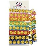 Multi-Colored No Crease Hair Elastics with Softball Bat Design for Girls Ponytails, Softball Gift for Players by SPORTYBELLA