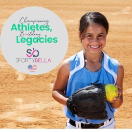 Multi-Colored No Crease Hair Elastics with Softball Bat Design for Girls Ponytails, Softball Gift for Players by SPORTYBELLA