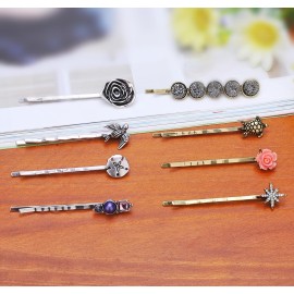 10 Pcs Vintage Alloy Mixed Hair Bobby Pins for girls Hair Clips Barrettes for women NO REPEAT RANDOM PACKING