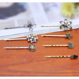 10 Pcs Vintage Alloy Mixed Hair Bobby Pins for girls Hair Clips Barrettes for women NO REPEAT RANDOM PACKING