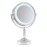 Danielle Creations Professional-Grade Double-Sided L.E.D. Vanity Mirror with Strong 15X Magnification, 360-Degree Rotation, Ultra-Vue Distortion-Free True Image Reflection, Silver Chrome Finish