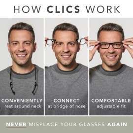 Clic Magnetic Reading Glasses for Men or Women, Computer Readers, Brooklyn (S-M, Jean Blue, 2.00 Magnification) Clic Magnetic Reading Glasses for Men or Women, Computer Readers, Brooklyn (S-M, Jean Blue, 2.00 Magnification)