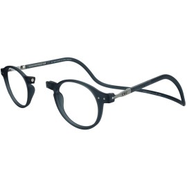 Clic Magnetic Reading Glasses for Men or Women, Computer Readers, Brooklyn (S-M, Dark Matte Grey, 1.50 Magnification)