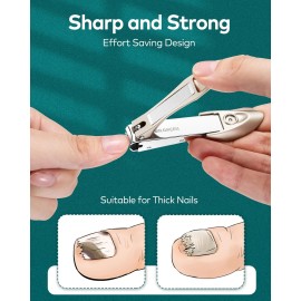 Nail Clippers with Catcher, Professional Stainless Steel Fingernail and Toenail Clipper Cutter, Trimmer Set for Men and Women(Small)