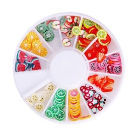 DECORA 8 Cases of Fruit Cake Flower Animal Slices Perfect for Sticking to Slime, DIY Crafts, Nail Art and Decoration