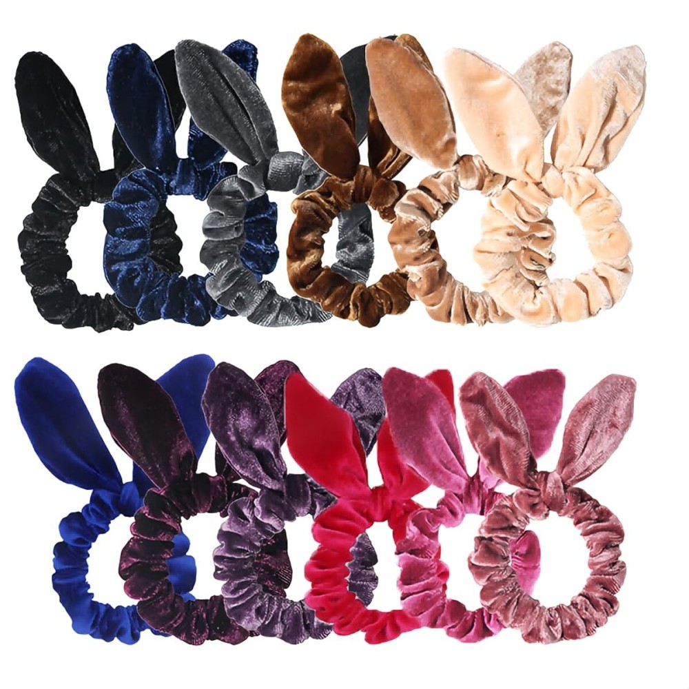 SUSULU Hair Scrunchies Velvet Scrunchy Elastic Hair Ties Twist Knot Hair Bands Women Ponytail Accessories Pack of 12pcs SUSULU Hair Scrunchies Velvet Scrunchy Elastic Hair Ties Twist Knot Hair Bands Women Ponytail Accessories Pack of 12pcs