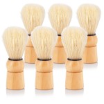 JUVITUS Shaving Brush - Boar Bristles & Wooden Handle - 6 Pack