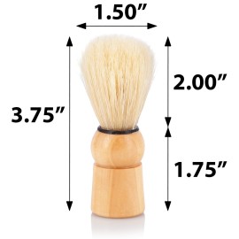 JUVITUS Shaving Brush - Boar Bristles & Wooden Handle - 6 Pack