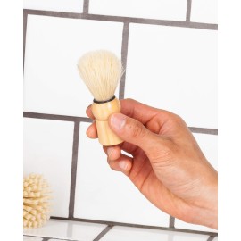 JUVITUS Shaving Brush - Boar Bristles & Wooden Handle - 6 Pack