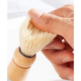 JUVITUS Shaving Brush - Boar Bristles & Wooden Handle - 6 Pack