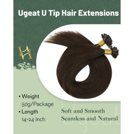 Ugeat Brown Utip Hair Extensions Human Hair Waist Length 24 Inch K Tip Extensions Chocolate Brown Hot Fusion Extentions Long Straight to Add Length for Travel 50G 50s Ugeat Brown Utip Hair Extensions Human Hair Waist Length 24 Inch K Tip Extensions Chocolate Brown Hot Fusion Extentions Long Straight to Add Length for Travel 50G 50s