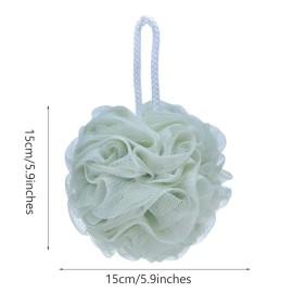 LissomPlume Mesh Pouf Bath Sponge Exfoliating Shower Ball Pom Cleaning Accessory Green