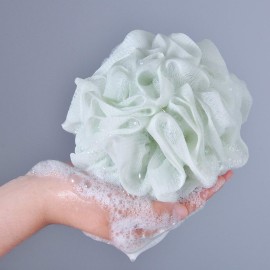 LissomPlume Mesh Pouf Bath Sponge Exfoliating Shower Ball Pom Cleaning Accessory Green