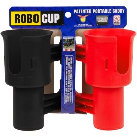 ROBOCUP, (Red & Black), Best Cup Holder for Drinks, Fishing Rod/Pole, Boat, Beach Chair, Golf Cart, Wheelchair, Walker, Drum Sticks, Microphone Stand