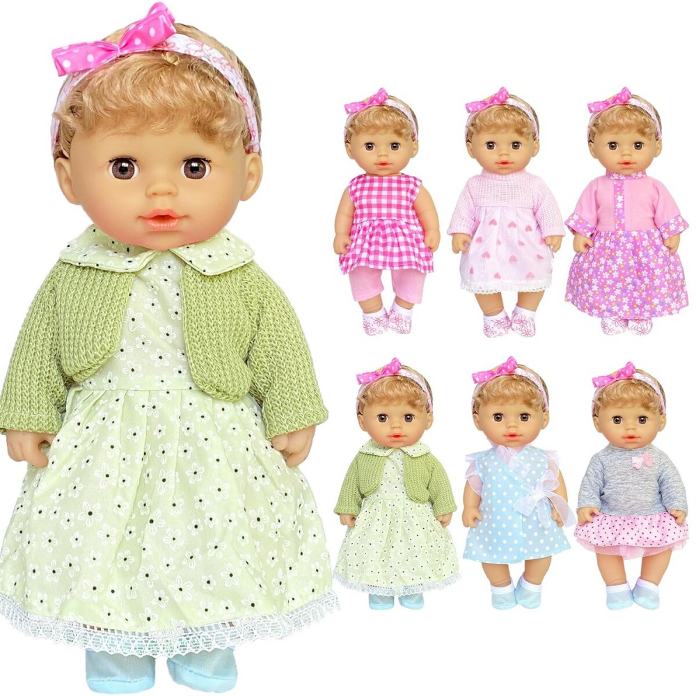 Pack of 6 Alive Lovely Baby Dress Clothes Accessories Gown Outfits Fits for 12inch Doll Bitty Baby Doll