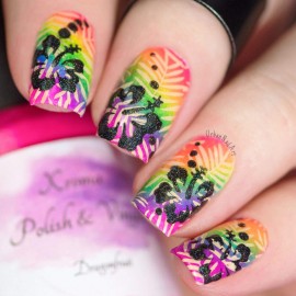 Whats Up Nails - Hibiscus Nail Vinyl Stencils for Nail Art Design (2 Sheets, 40 Stencils Total)