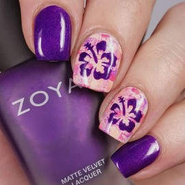 Whats Up Nails - Hibiscus Nail Vinyl Stencils for Nail Art Design (2 Sheets, 40 Stencils Total)