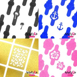 Whats Up Nails - Nail Vinyl Stencils Variety Pack 4pcs (Anchor, Palm, Hibiscus, Butterflies) for Nail Art Design Whats Up Nails - Nail Vinyl Stencils Variety Pack 4pcs (Anchor, Palm, Hibiscus, Butterflies) for Nail Art Design