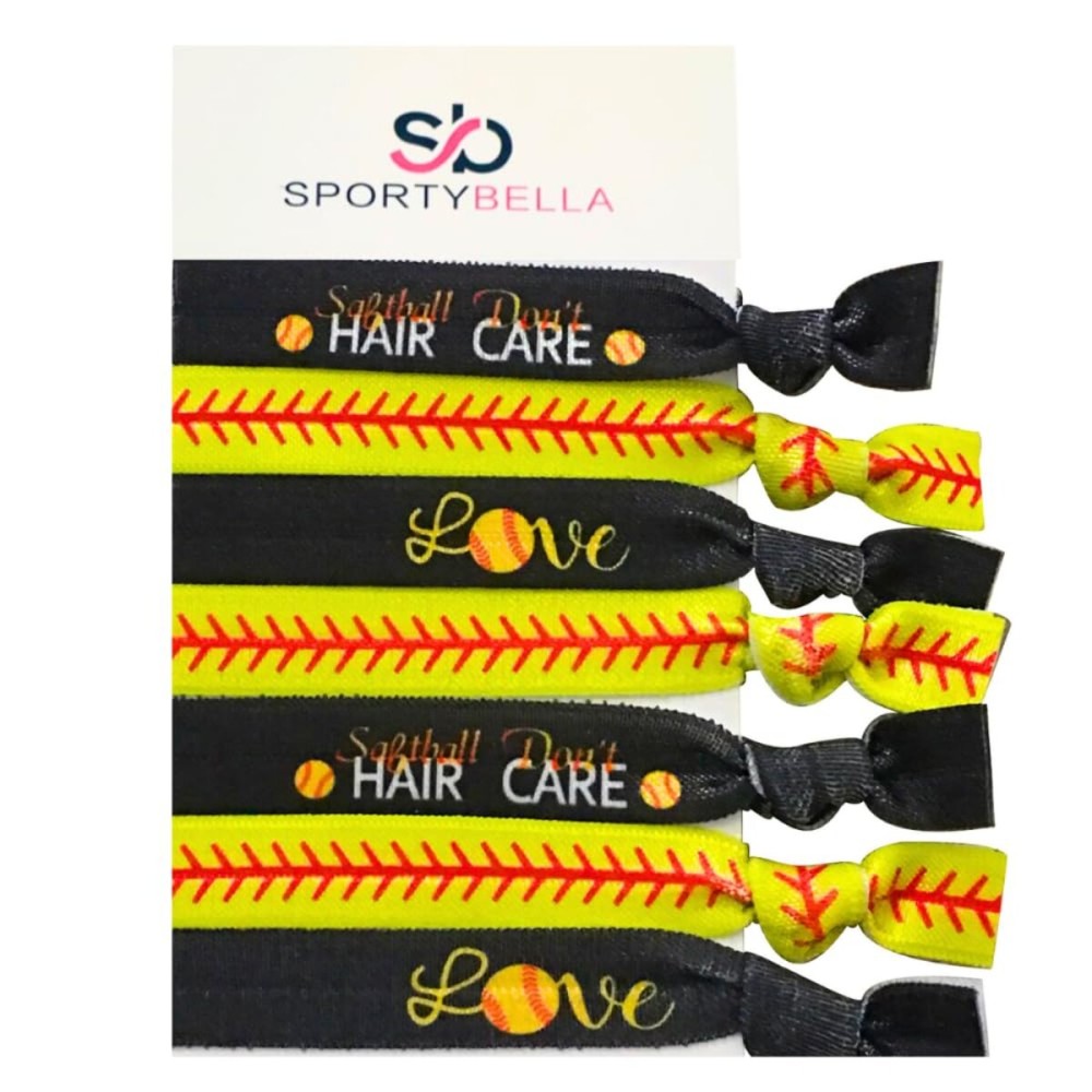 Girls Hair Accessories, Softball Hair Ties, Gift for Softball Players and Teams Girls Hair Accessories, Softball Hair Ties, Gift for Softball Players and Teams
