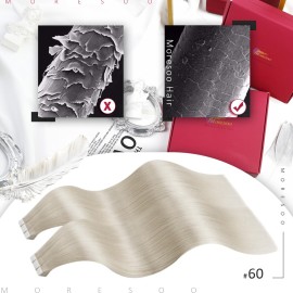 Moresoo 40 Pieces Blonde Tape in Extensions Platinum Blonde Tape in Hair Extensions Human Hair 100g Remy Hair Extensions Tape in for Women Fashion Thick Hair 18 Inch 60 Moresoo 40 Pieces Blonde Tape in Extensions Platinum Blonde Tape in Hair Extensions Human Hair 100g Remy Hair Extensions Tape in for Women Fashion Thick Hair 18 Inch 60