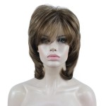 Aimole Soft Shaggy Layered Medium Length Classic Cap Synthetic Women Wigs(12TT26)