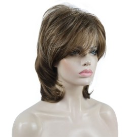 Aimole Soft Shaggy Layered Medium Length Classic Cap Synthetic Women Wigs(12TT26)