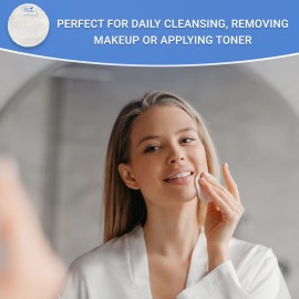 Blue Beautifly Eco-Friendly Bamboo Face Pads with Cotton Washable Bag - Natural Soft Bamboo Fabric Cleanses Skin and Detoxifies Pores - Environmentally Sustainable - Use-Wash-Dry-Reuse - Pack of 6