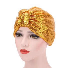Decou Sparkly Sequin Twist Pleated Hair Wrap Stretch Turban S232 (Black) Decou Sparkly Sequin Twist Pleated Hair Wrap Stretch Turban S232 (Black)