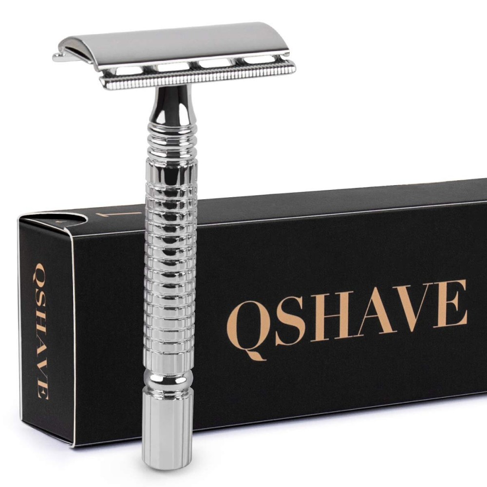 Qshave - Men or Women Short Handle Classic Double Edge Lighter Travel Safety Shaving Razor, 1 Pc Qshave - Men or Women Short Handle Classic Double Edge Lighter Travel Safety Shaving Razor, 1 Pc