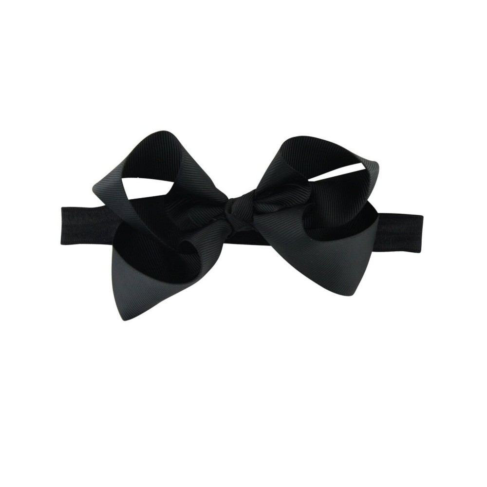 RuffleButts Girls Black Bow Headband - One Size