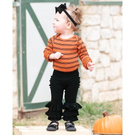 RuffleButts Girls Black Bow Headband - One Size