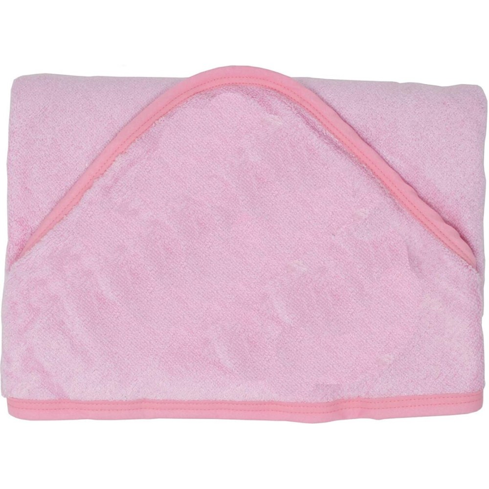 Hooded Baby Towel - 100% Rayon from Bamboo, Solid Color Soft Bath Towel with for Babie, Toddler, Infant - Ultra Absorbent - Pink - Large