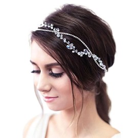 Yean Crystal Bride Wedding Hair Vine Silver Rhinestone Wedding Hair Accessories Bridal Hair Piece for Women and Girls