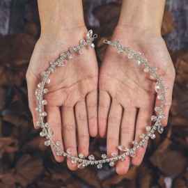 Yean Crystal Bride Wedding Hair Vine Silver Rhinestone Wedding Hair Accessories Bridal Hair Piece for Women and Girls Yean Crystal Bride Wedding Hair Vine Silver Rhinestone Wedding Hair Accessories Bridal Hair Piece for Women and Girls