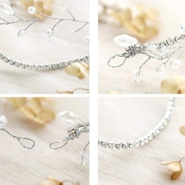 Yean Crystal Bride Wedding Hair Vine Silver Rhinestone Wedding Hair Accessories Bridal Hair Piece for Women and Girls Yean Crystal Bride Wedding Hair Vine Silver Rhinestone Wedding Hair Accessories Bridal Hair Piece for Women and Girls