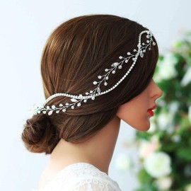 Yean Crystal Bride Wedding Hair Vine Silver Rhinestone Wedding Hair Accessories Bridal Hair Piece for Women and Girls Yean Crystal Bride Wedding Hair Vine Silver Rhinestone Wedding Hair Accessories Bridal Hair Piece for Women and Girls