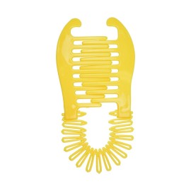 Flexible Interlocking Banana Clip Clincher Interlocking Two Sides Hair Comb - Yellow